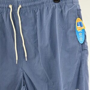 Wave Zone Seersucker Swim Trunks Built-In Liner Stretch XXL UPF 50 Coastal Beach